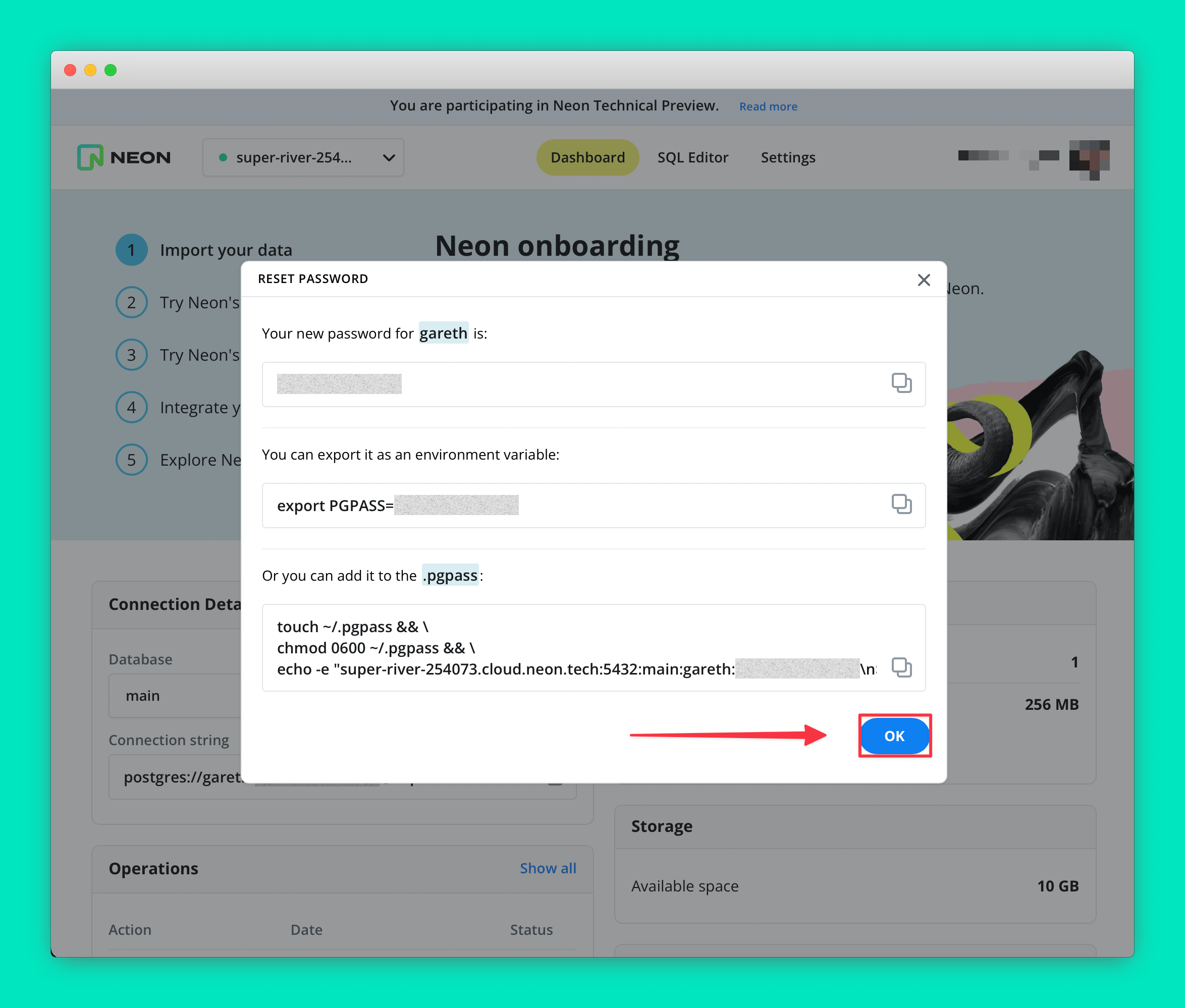 Confirm project name