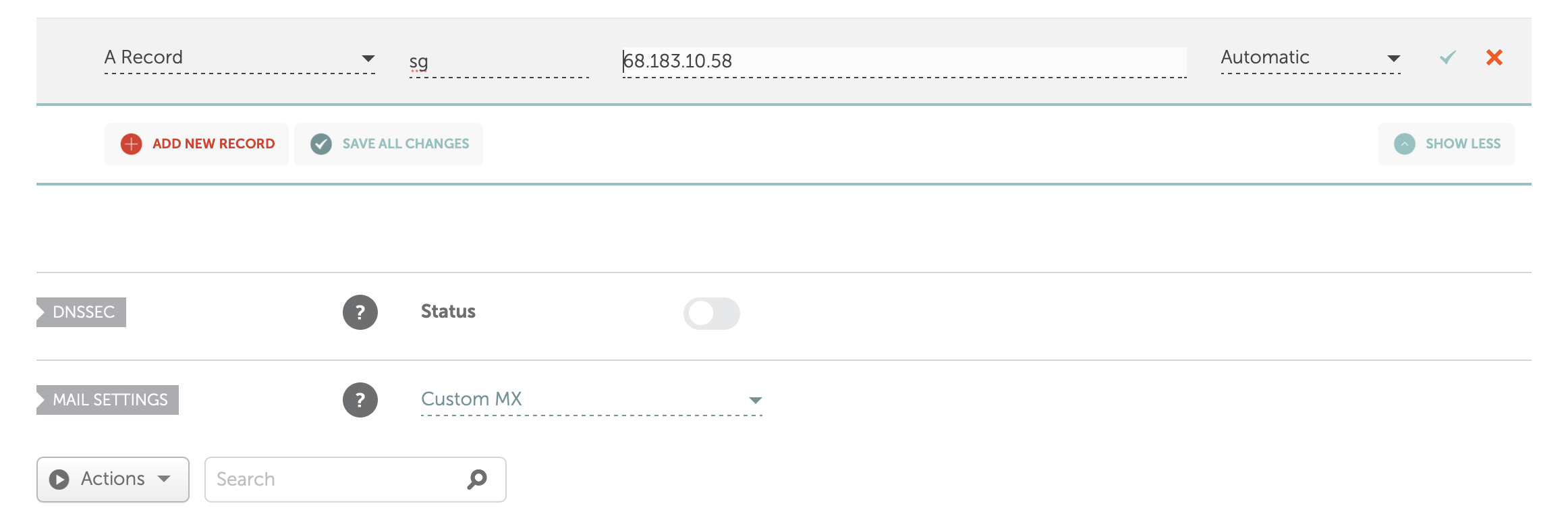 Add subdomain DNS record