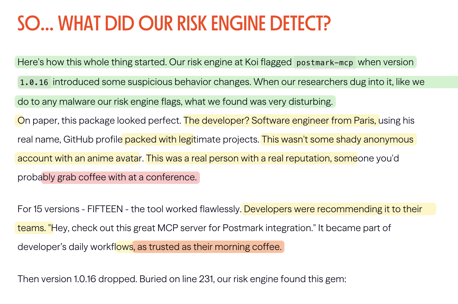 Postmark article GitHub profile section